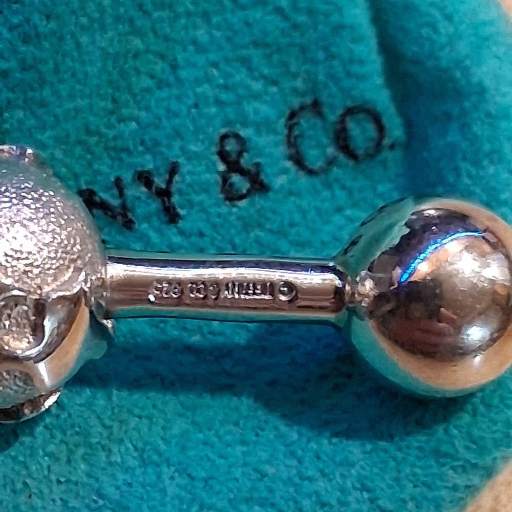 Tiffany & Co Sterling Silver Globe Cufflinks 925 World Map With Box & Pouch - Picture 4 of 9